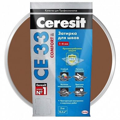 Затирка Ceresit СЕ 33 для узких швов, темно-коричневый (2кг)