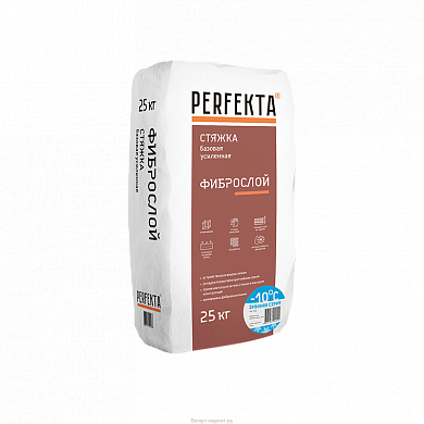 Стяжка пола толстослойная Perfekta Фиброслой Зимняя серия, 25 кг (48шт/под)