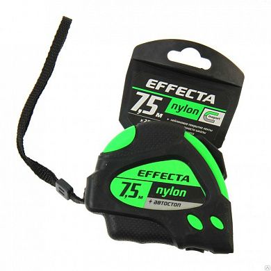 Рулетка Effecta Nylon, 7,5м,  с магнитом и автостопом,