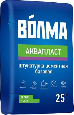 Штукатурка цементная базовая ВОЛМА-Аквапласт, 25 кг