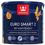 Краска водоэмульсионная EURO 2 SMART глубокоматовая, белая, Tikkurila (2,7л)