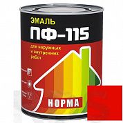 Эмаль ПФ-115 "НОРМА", красная, 0,9кг