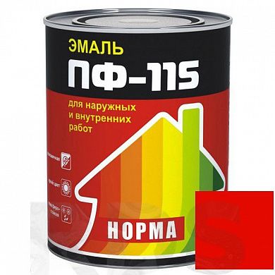 Эмаль ПФ-115 "НОРМА", красная, 0,9кг