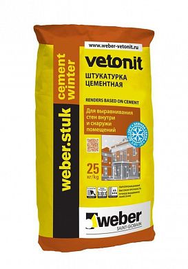 Штукатурка тонкослойная WEBER STUK "Cemert Winter", 25кг