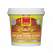 Лак для бань и саун "NEOMID SAUNA", антиcептический, Экспертология (2,5л)