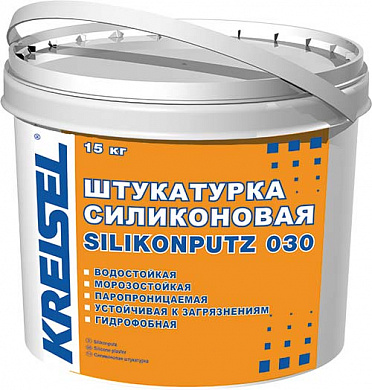 Штукатурка декоративная KREISEL 030 Silikonputz BR, силиконовая барашек 2мм, 15кг