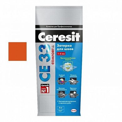 Затирка Ceresit СЕ 33 для узких швов, кирпичный (2кг)