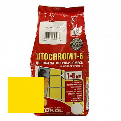 Затирка Litochrom 1-6 C.640 Желтый 2 кг (15шт/коробка)