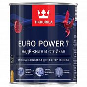 Краска водоэмульсионная EURO 7 POWER  матовая (база А), Tikkurila (0,9л)
