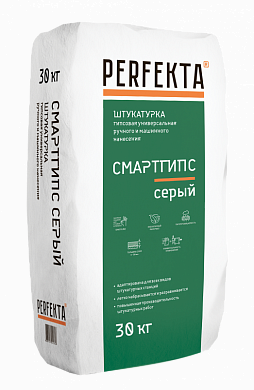 Штукатурка гипсовая Perfekta Смартгипс серый, 30 кг (48шт/под)