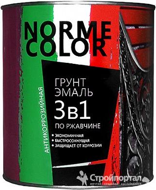 Грунт-эмаль по ржавчине 3 в 1 "NORME COLOR", зеленое яблоко, 0,9л