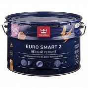 Краска водоэмульсионная EURO 2 SMART глубокоматовая, белая, Tikkurila (9л)