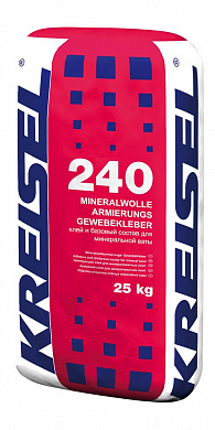 Смесь штукатурно-клеевая KREISEL 240 Mineralwolle Armierungs Gewebekleber, 25кг