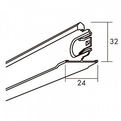 26338249 Поперечная направляющая Connect T24 8249, Белый 01 L=0,3м (10,8 пог.м/уп) 70615