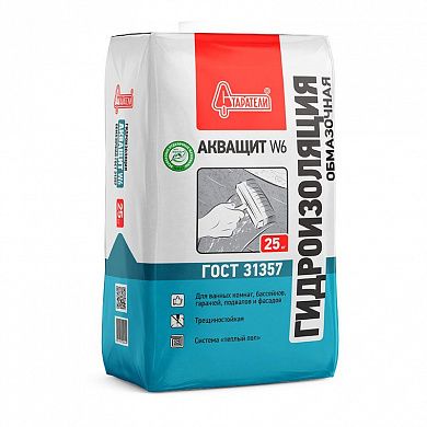 Гидроизоляция обмазочная "АкваЩит W6", Старатели (25кг)