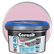 Затирка эластичная водоотталкивающая Ceresit СЕ 40, дымчатая роза, 2кг