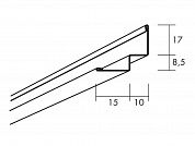 Теневой пристенный уголок 8152, Белый 01 L=3м