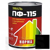 Эмаль черная 1.9 кг. ПФ-115 "НОРМА"