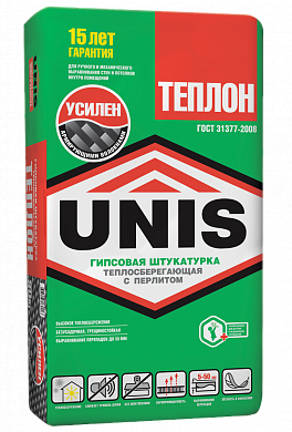 Штукатурка гипсовая армированная Юнис Теплон, 30 кг