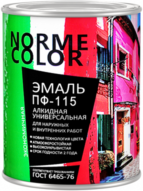Эмаль ПФ-115 "NORME COLOR", красная, 0,9кг/ ГОСТ 6465-76