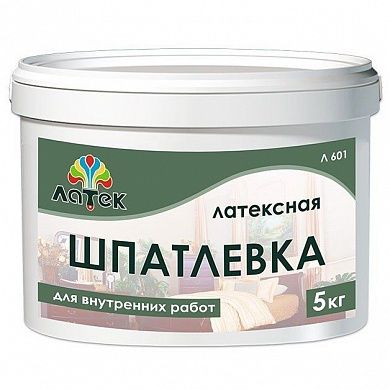 Шпатлевка для внутренних работ "ЛАТЕК Л601", латексная, ведро, 1,5кг