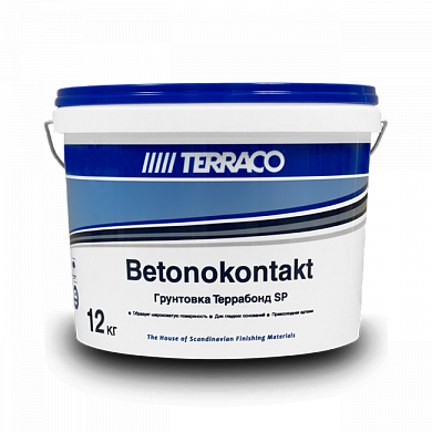 Грунтовка Бетон-контакт TERRACO Terrabond SP, для внутренних и наружных работ, 12кг