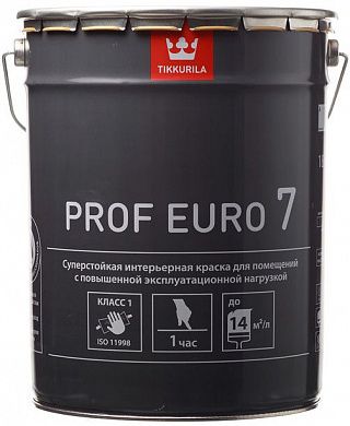 Краска водоэмульсионная EURO 7 PROF матовая (база А), Tikkurila (18л)