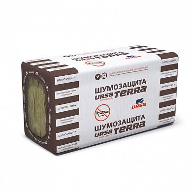 Минвата "Урса" Terra 34 PN(5)-1250-610-100 Шумозащита (3,81м2 ,0,381м3.) 5 шт. 36 уп/пал