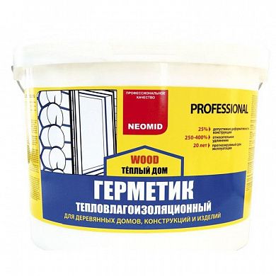 Герметик акриловый серый, 15 кг."ТЁПЛЫЙ ДОМ Mineral Proffesional"  /Neomid/