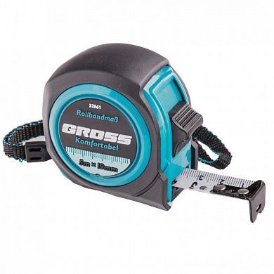 Рулетка, 10м х 25мм, обрезин. корпус, Komfortabel, "GROSS"