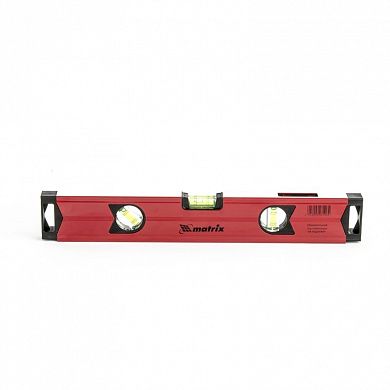 Уровень алюминиевый, 400 мм, 3 глазка, 1 зеркальный, магнитный, фрезерованный, усиленный, "MATRIX"