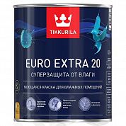 Краска водоэмульсионная EURO 20 EXTRA полуматовая (база А), Tikkurila (0,9л)