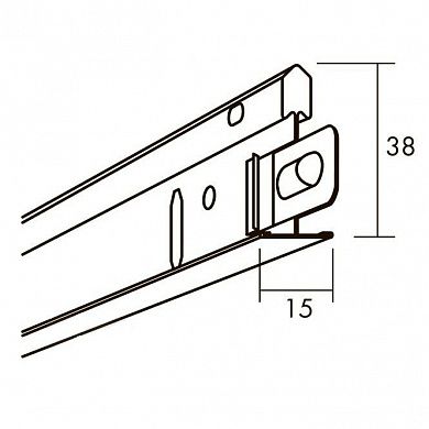 26338191 Главная направляющая Connect T15 8191 L=3.7 белый (59,2 п.м) 70801