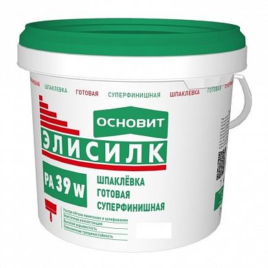 Шпаклевка готовая суперфинишная ОСНОВИТ "Элисилк РА39 W", 1кг