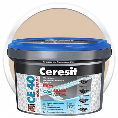 Затирка эластичная водоотталкивающая для швов Ceresit СЕ 40, 2кг (розовый)